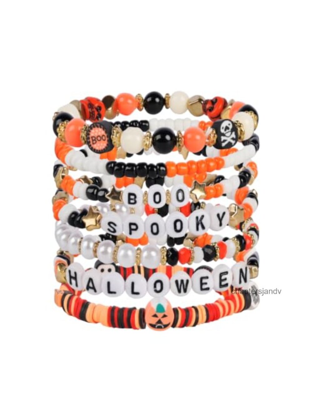 Stretch Bracelets Set Beaded Elastic Stackable Costume Party 7-Piece